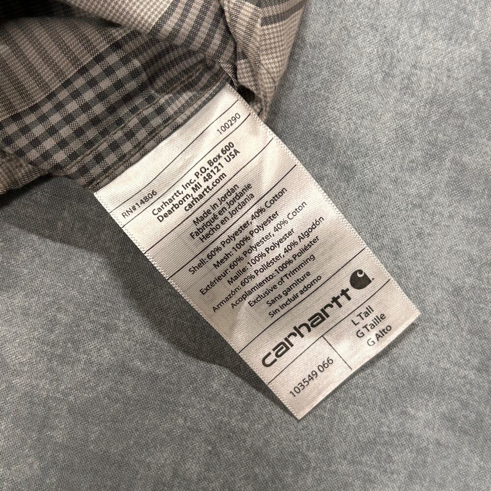 Carhartt Force Relaxed Fit plaid workwear casual short sleeve button up mens LT - Picture 7 of 10